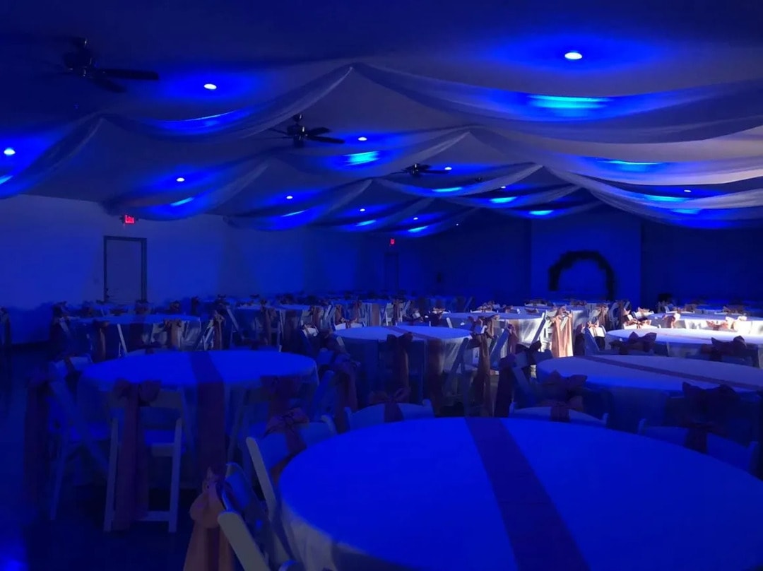 Reception with blue uplighting