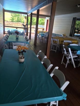 Breezeway reception setup